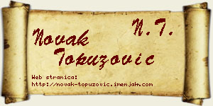 Novak Topuzović vizit kartica